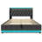 Gray Linen Full Size Upholstered Bed, 360° Surround Led, Hydraulic Storage, -c-482756033-482756035