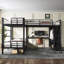 Lit superposé triple en L avec bureau et garde-robe, lit superposé, lit mezzanine double, sans sommier