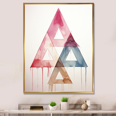 «Triangle géométrique», aquarelle rétro minimaliste - décoration murale géométrique moderne