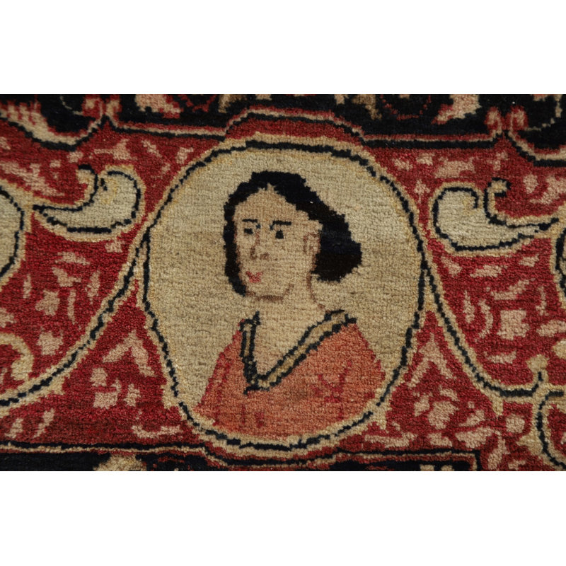 One-of-a-Kind 4'4'' X 6'11'' Before 1900 Wool Area Rug in Beige