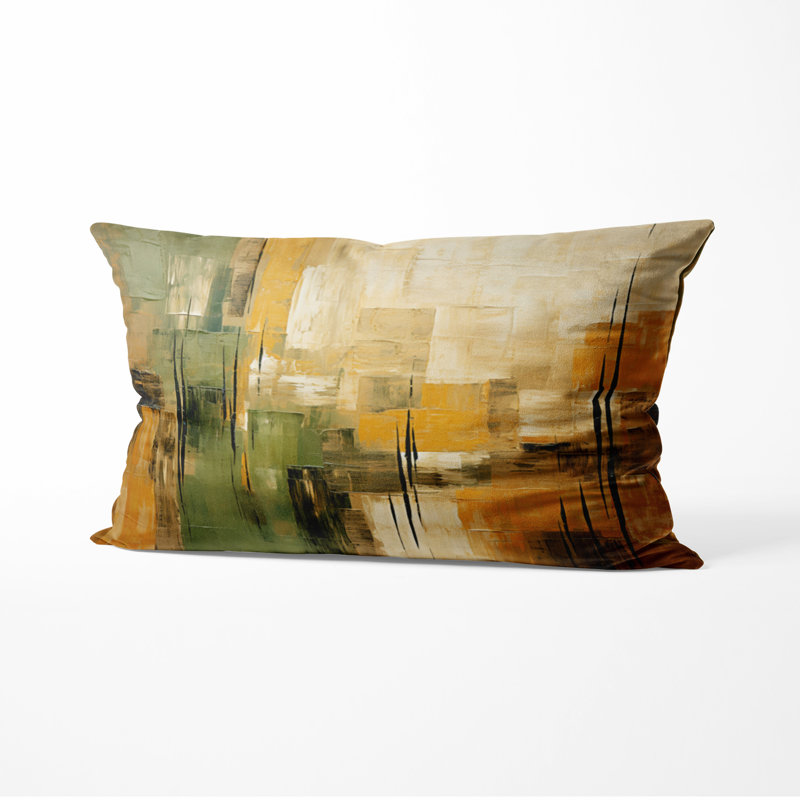 Coussin décoratif imprimé Tachisme, H 12 po x l 20 po