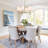 6 - Light Dimmable Classic / Traditional Chandelier with White Fabric Shades-1751067662