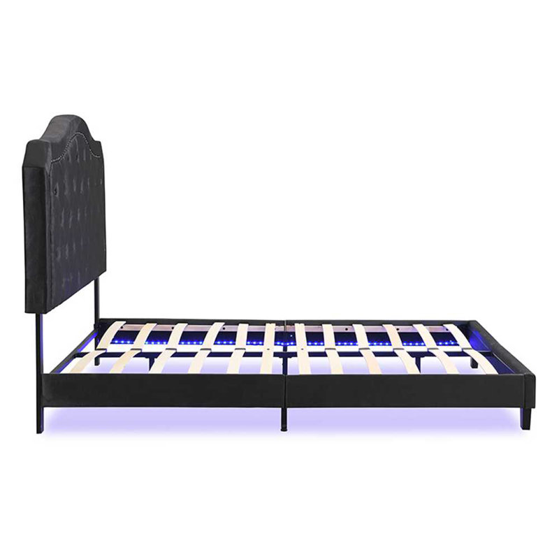 Velours capitonné avec capitonnage avec lumière DEL, Noir