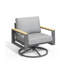 Chaises de patio pivotantes en aluminium toutes saisons de 30 po avec coussins gris