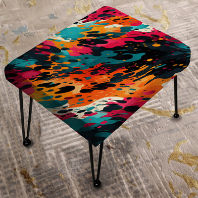 Captivating Neon Pattern - Abstract Rectangle Ottoman