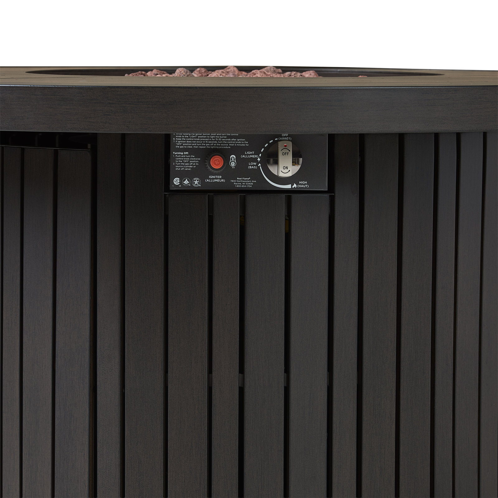 Calvin Outdoor Fire Table with Tank, Bronze Coral, Rectangle