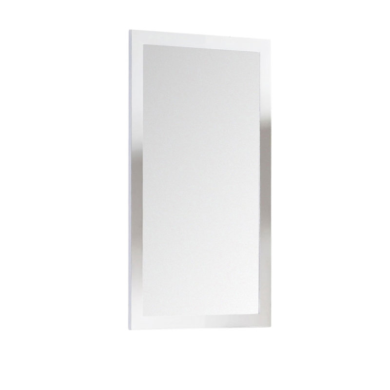 Ayza Wood Flat Wall Mirror, White, 33.2" H x 21.66" W