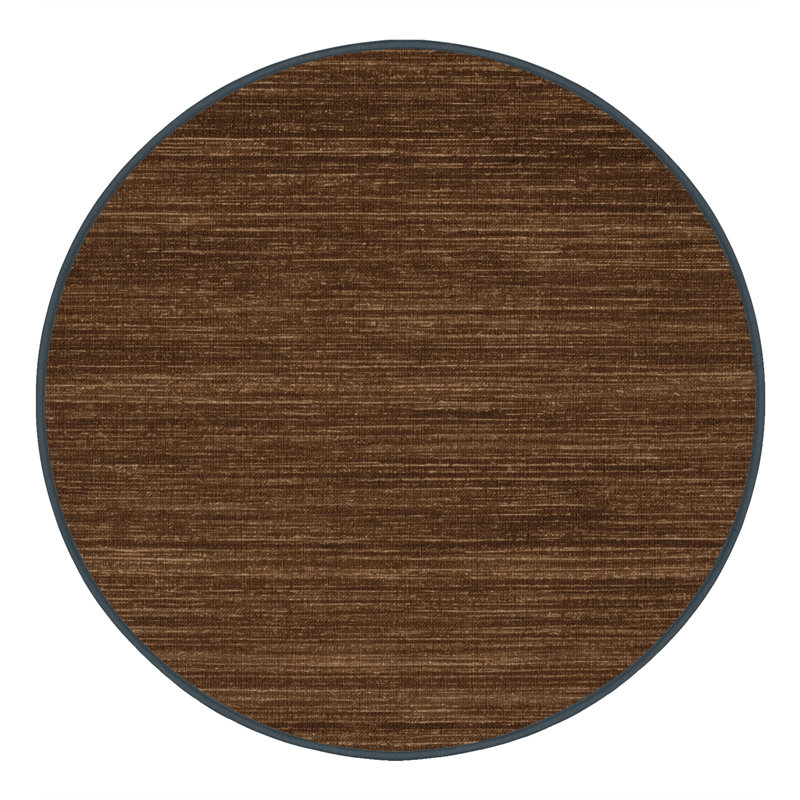 Tapis brun uni lavable à la machine, Rond 5 pi