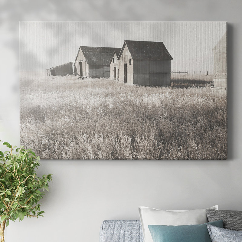 Toile tendue avec toile de grange neutre, H 12 po x l 18 po