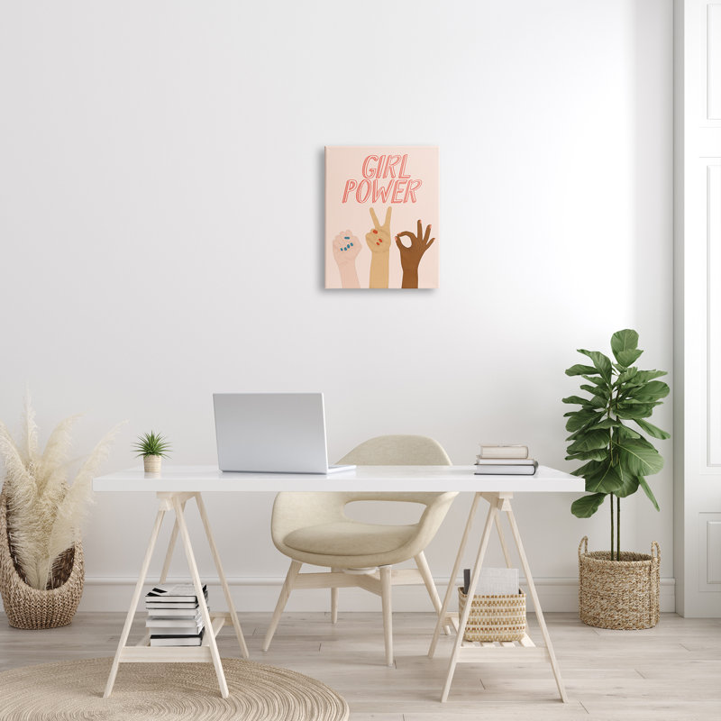 Girl Power Pop - Impression sur toile, H 20 po x l 16 po, Toile tendue