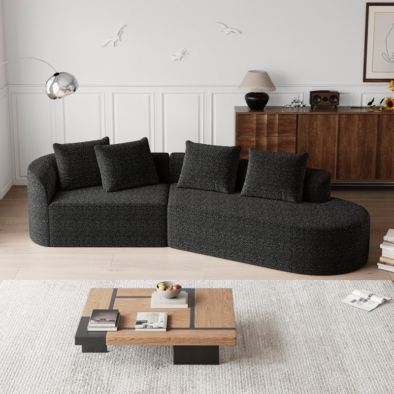 Canapé modulaire surdimensionné et rembourré Modern, Black