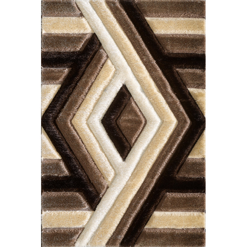 Feya Abstract Shag Area Rug, Rectangle 120 x 170cm