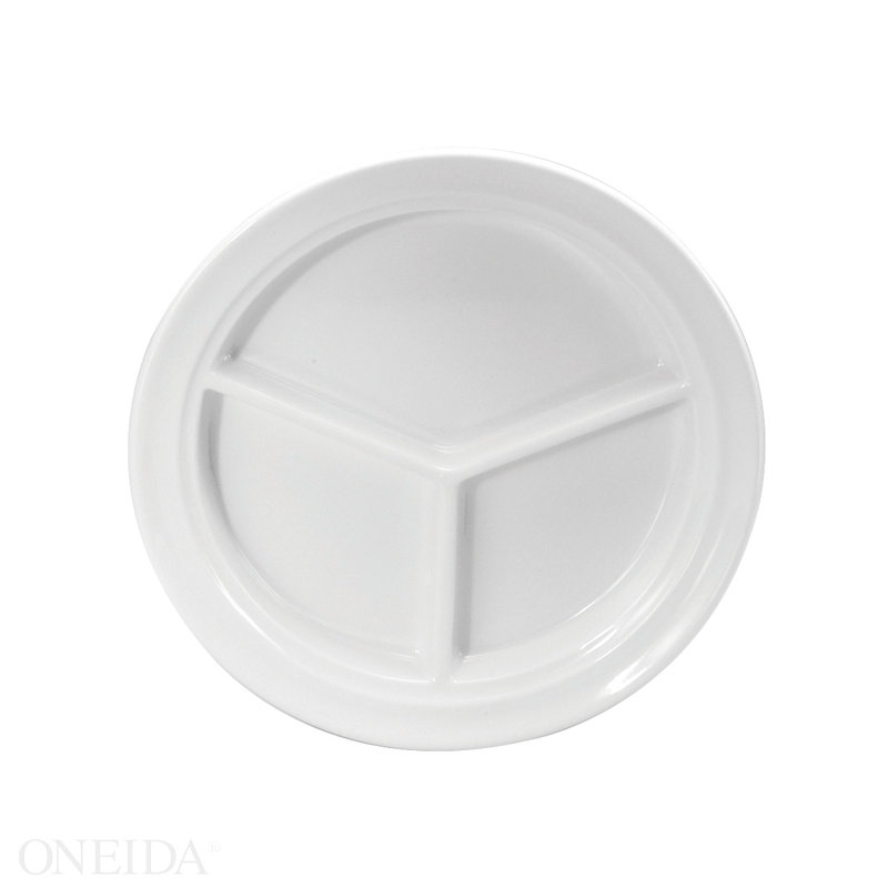 Cream White Ware Plates Compartment, 9 1/2", by Buffalo