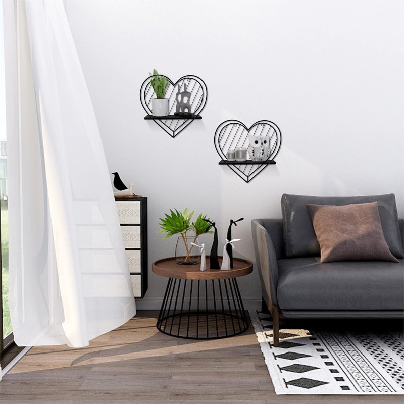 Averyl Metal Floating Shelf, Black