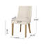 Chaises de salle à manger rembourrées en tissu, beige (ensemble de 2)