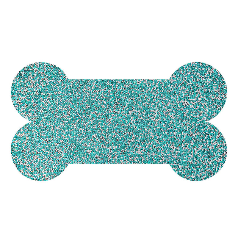 Sparkles Home | Napperon Rhinestone Antidérapant | Facile à nettoyer | Tapis décoratif pour animaux, Turquoise