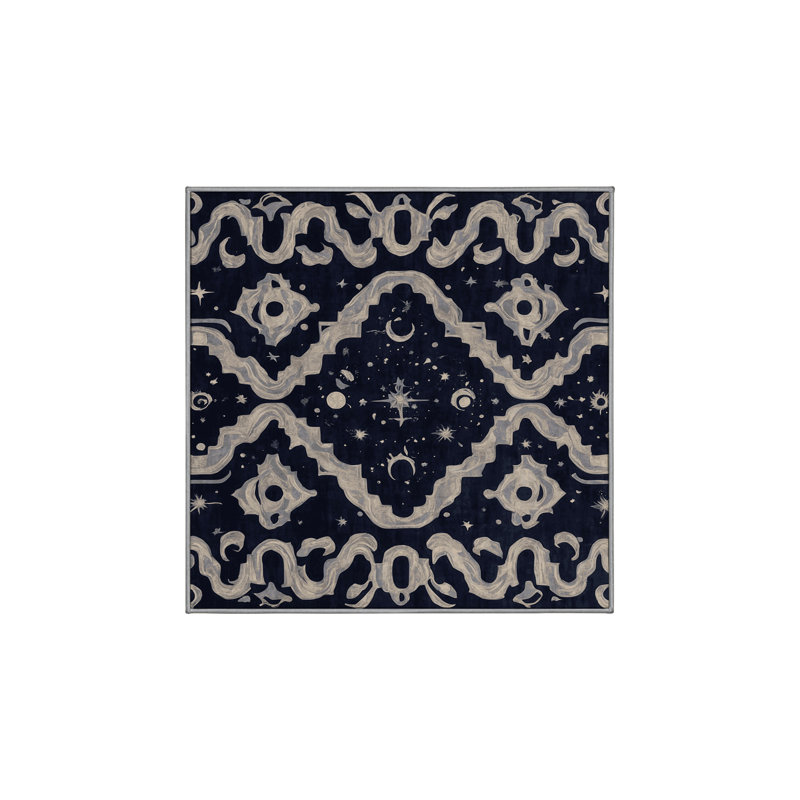 Tapis gris lavable à la machine, Carré 6 pi