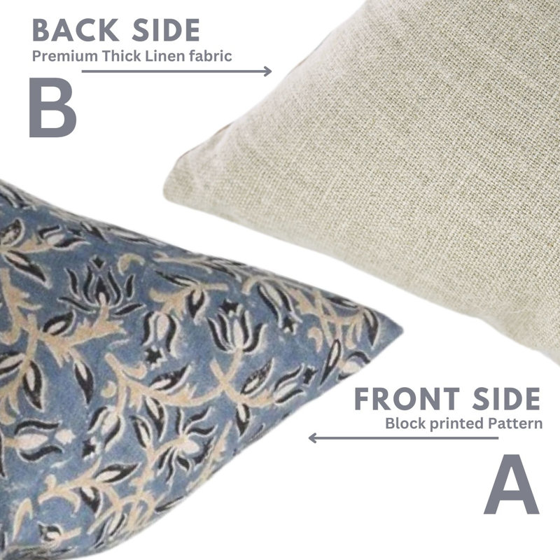 Linen Square Pillow Cover, 14" x 36"
