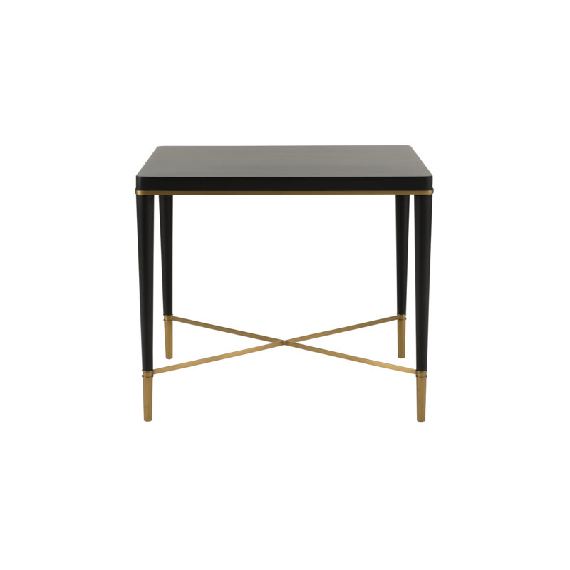 Hamlet End Table, Matte Black, Matte Black/Antique Brass