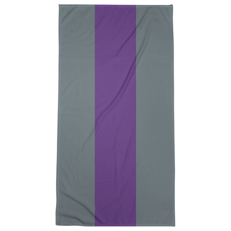 Lightweight Bath Towel, Slate Gray/Purple/Slate Gray