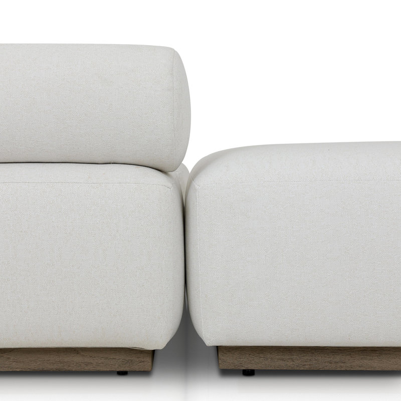 Lenox Modular Chaise Sectional, Cream Polypropylene/Olefin