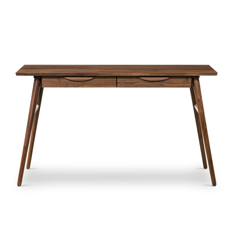 Bureau en bois massif Aziah, Noyer
