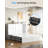 Queen Size Murphy Bed Cabinet with USB Charging Station & Drawers, White-1926728665