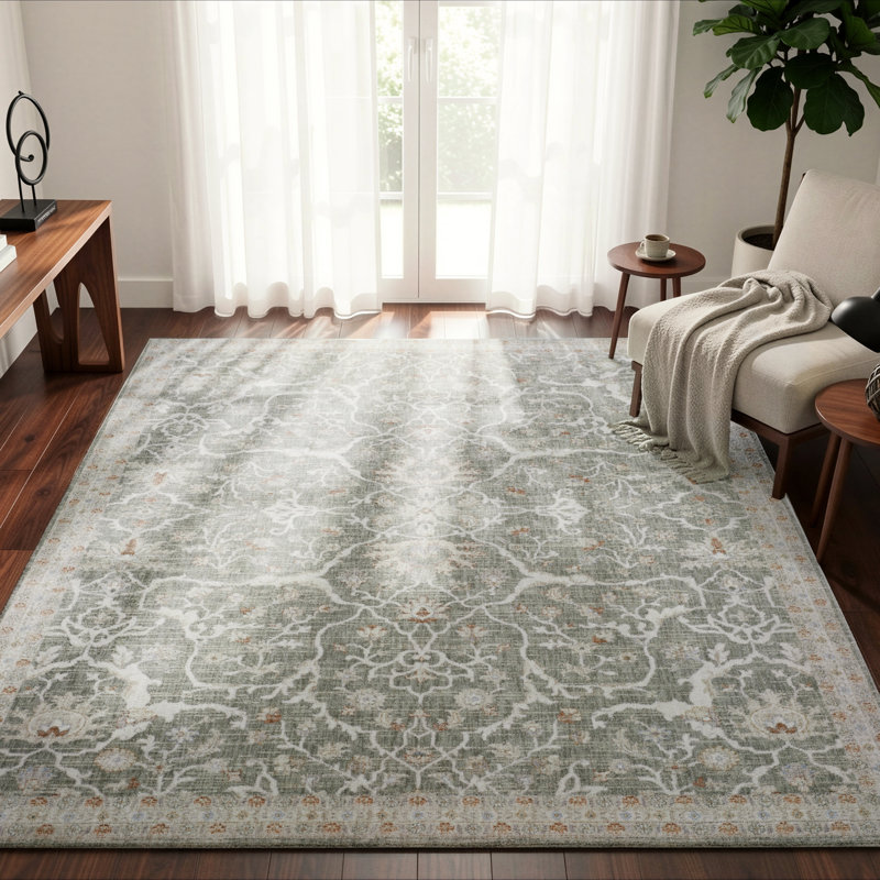 Tapis rétro Elysian, Green, Rectangle 8'9" x 11'6"