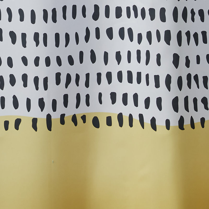 Dotty Waves Geometric Shower Curtain