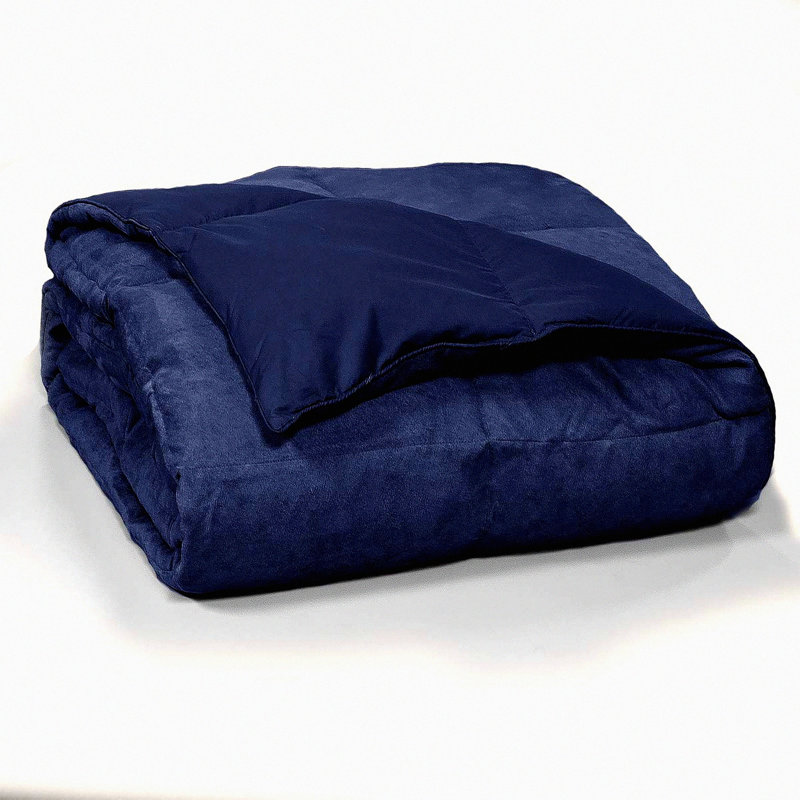 Navy Luxe Microfiber Down Blanket - Plush Microsued Throws - Cozy All-Season Bedding - Hypoallergenic Lightweight Comforter - One Size Fits All