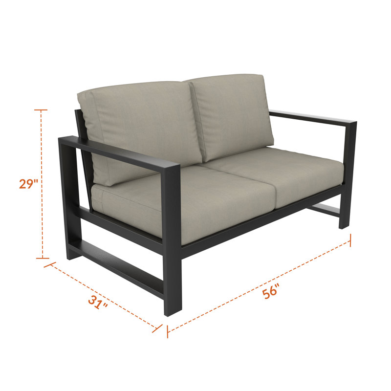 Causeuse d'extérieur Oltjana avec coussins Sunbrella®, Palette colombe
