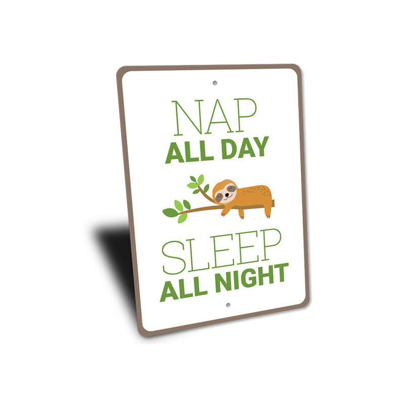 Enseigne en aluminium Nap All Day, H 14 po x l 10 po x P 0,04 po
