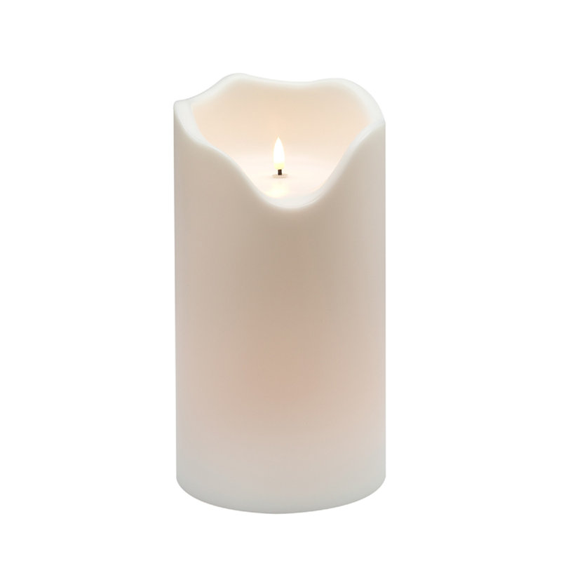 Bougie blanche sans flamme pour l'extérieur, Médium