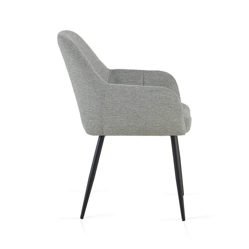 Chenille Fabric Dining Chair, Light Grey