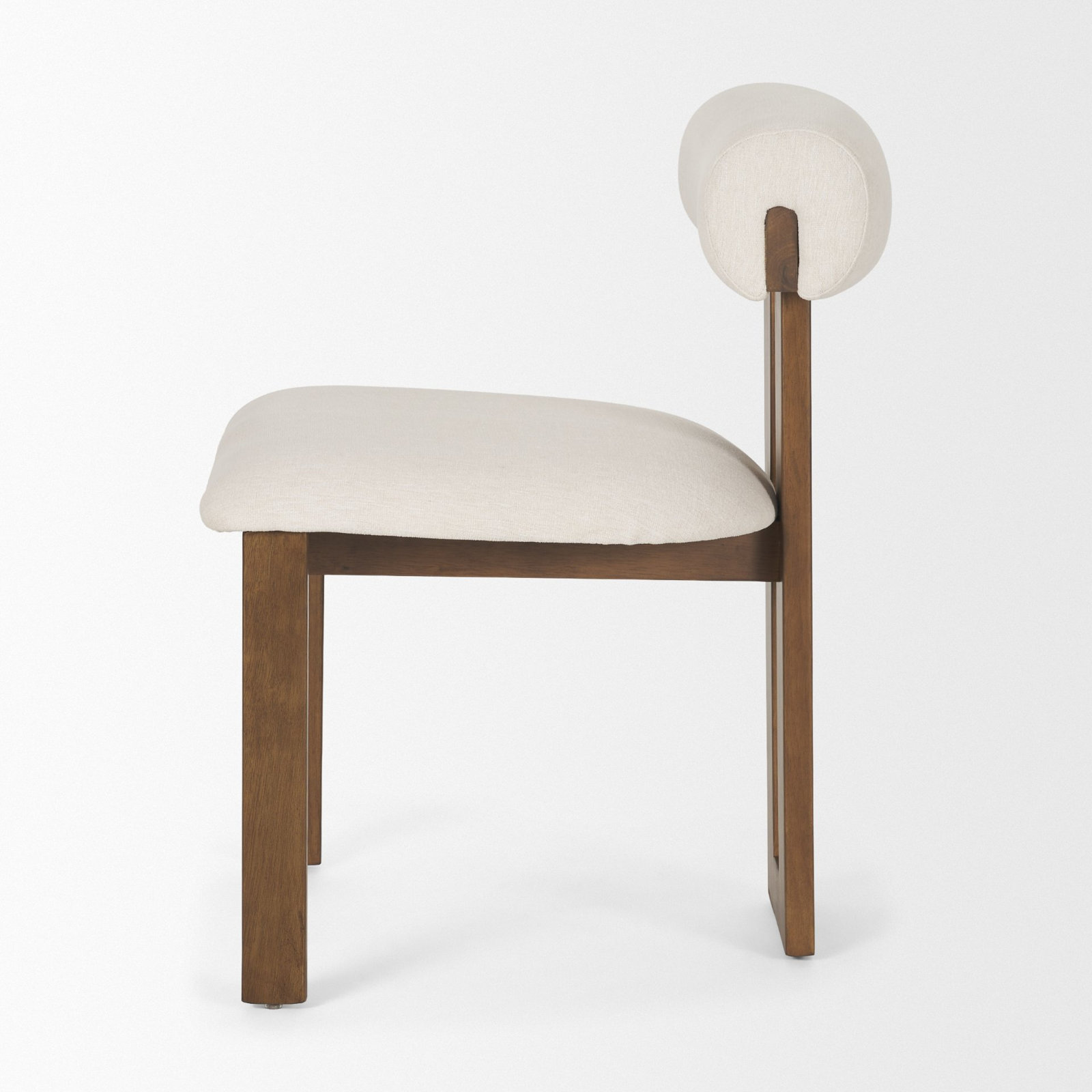 Ardith Oak Dining Chair, Cream, Medium Brown