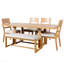 Ensemble de table de salle à manger 6 pièces en bois massif, ensemble de salle à manger rectangulaire extensible avec 4 chaises et banc rembourrés, plateau de table extensible de 60 à 84 po, coussin naturel et beige-803751238