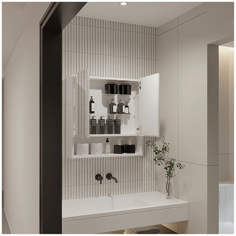 Pharmacie avec miroir Manchester, Blanc