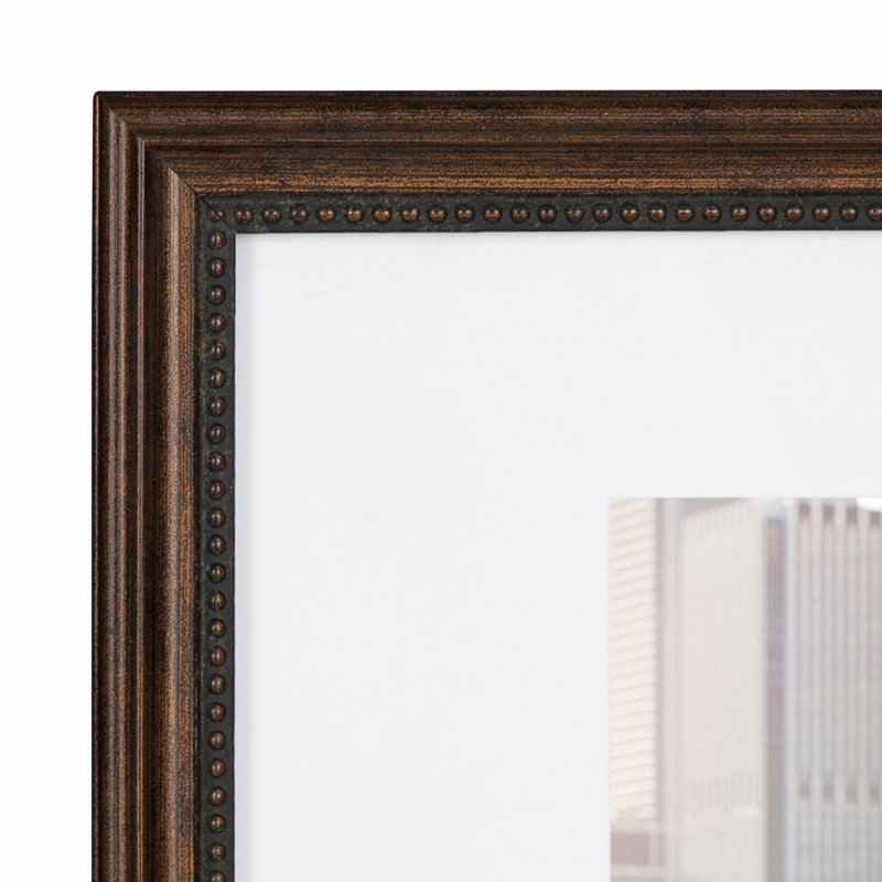Augie Bronze Beveled Picture Frame with Mat