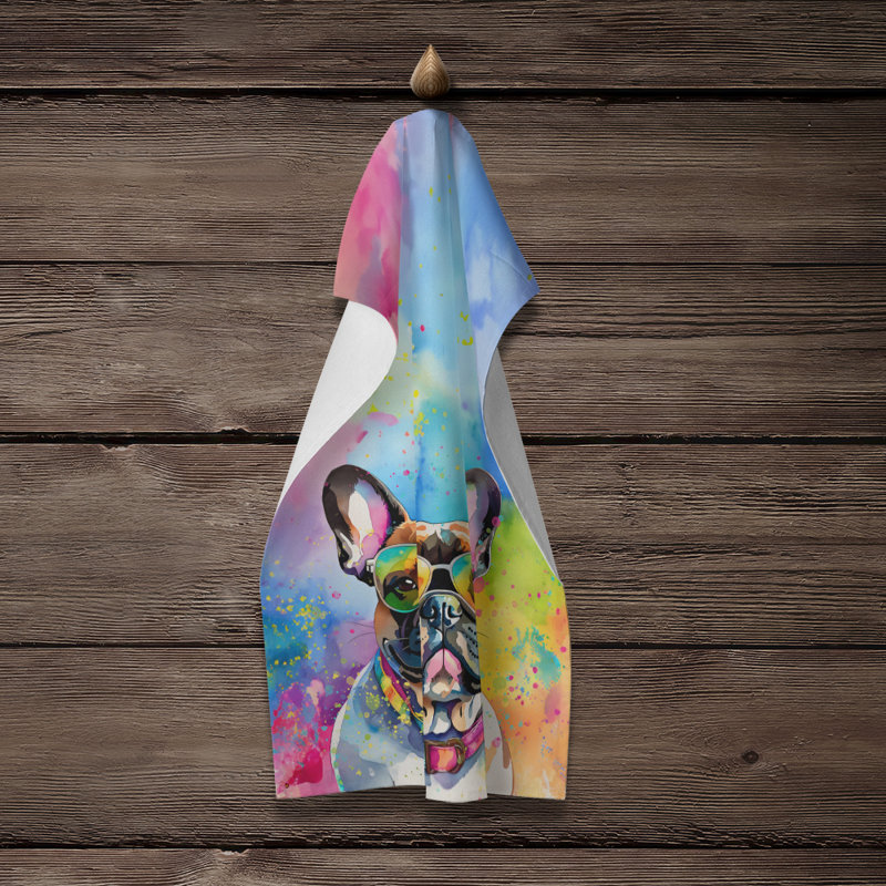 Serviette de cuisine French Bulldog Hippie Dawg