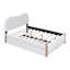 Lit plateforme double rembourré pleine grandeur avec pieds de support en bois et lit gigogne simple, blanc-562419112
