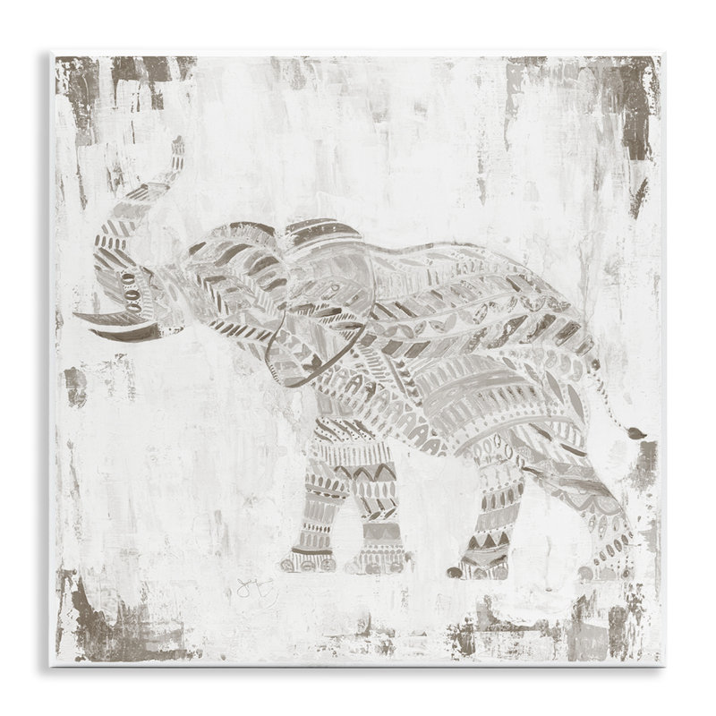 «Boho Stripes Elephant», art mural par Janet Tava