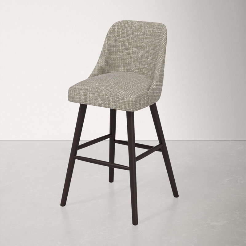 Tabouret Gallie, Tabouret de bar (siège d'une hauteur de 31 po), Espresso, Lin classique Lin classique