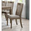 Chaises d'appoint de salle à manger 2 pièces, brun brossé, dossier à lattes verticales, revêtement gris, poids du produit: 15,03 lb et capacité de 250 lb