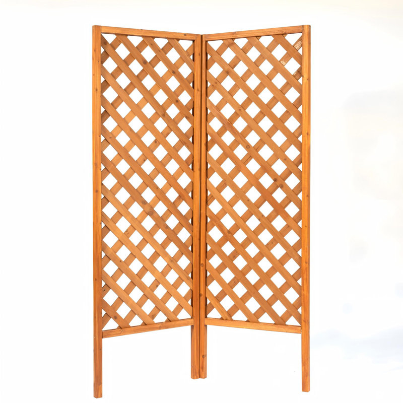  76"H 100% Cedar Wood Lattice Panel Trellis 