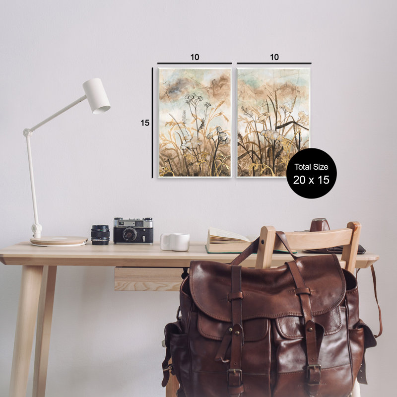 "Abstract Nature Outline", ensemble de 2 plaques murales par Vanna Lam, H 15 po x l 20 po