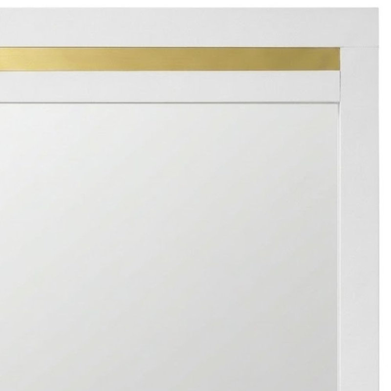 Miroir rectangulaire contemporain à cadre en bois Josiah White/Gold 41 po L x 40 po H
