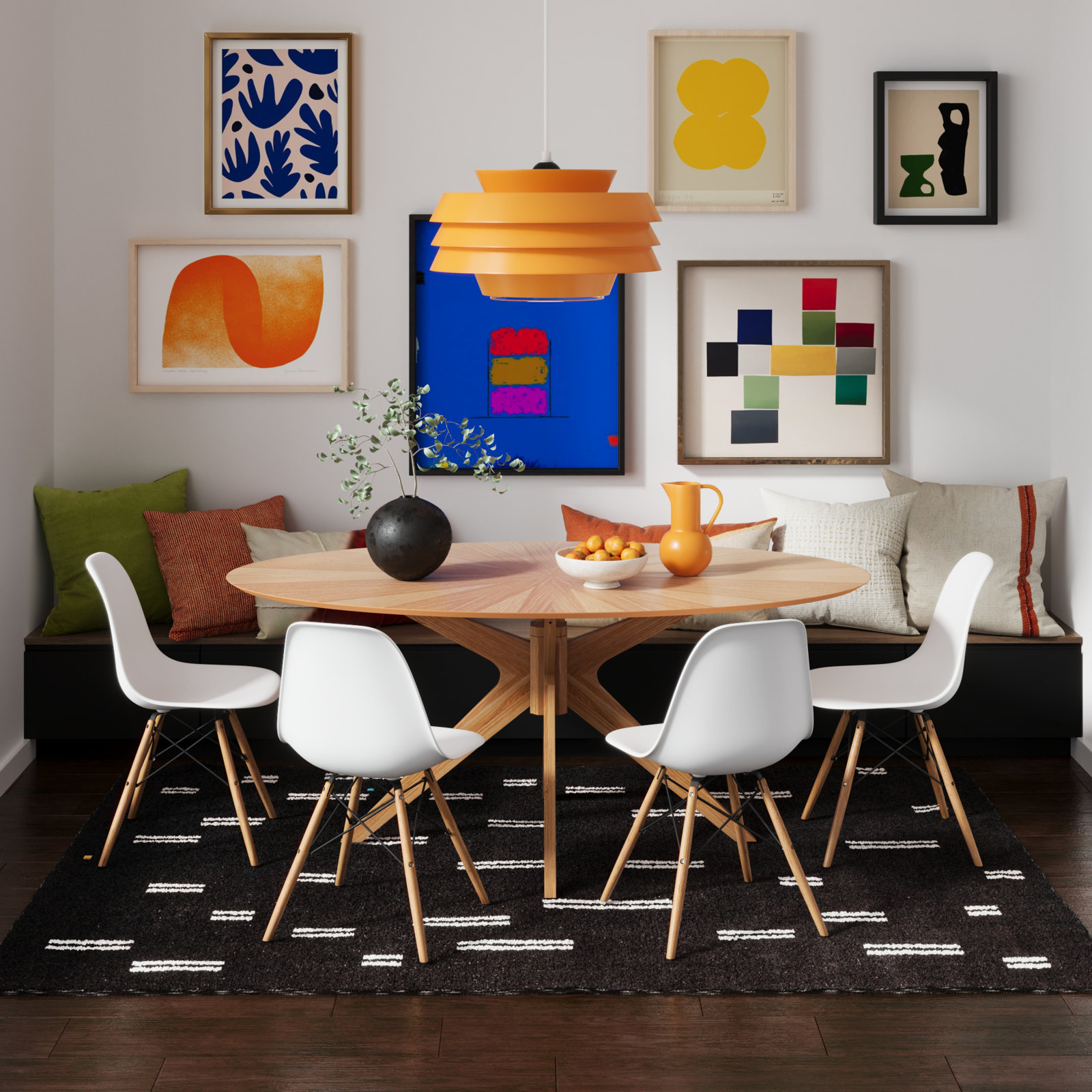 Jordan Side Chair, White, Natural