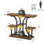Table console 42,5 po, table d'entrée industrielle à 4 niveaux avec base courbée, tables d'appoint étroites en bois avec tablettes de rangement pour le salon, le couloir, le vestibule, brun rustique