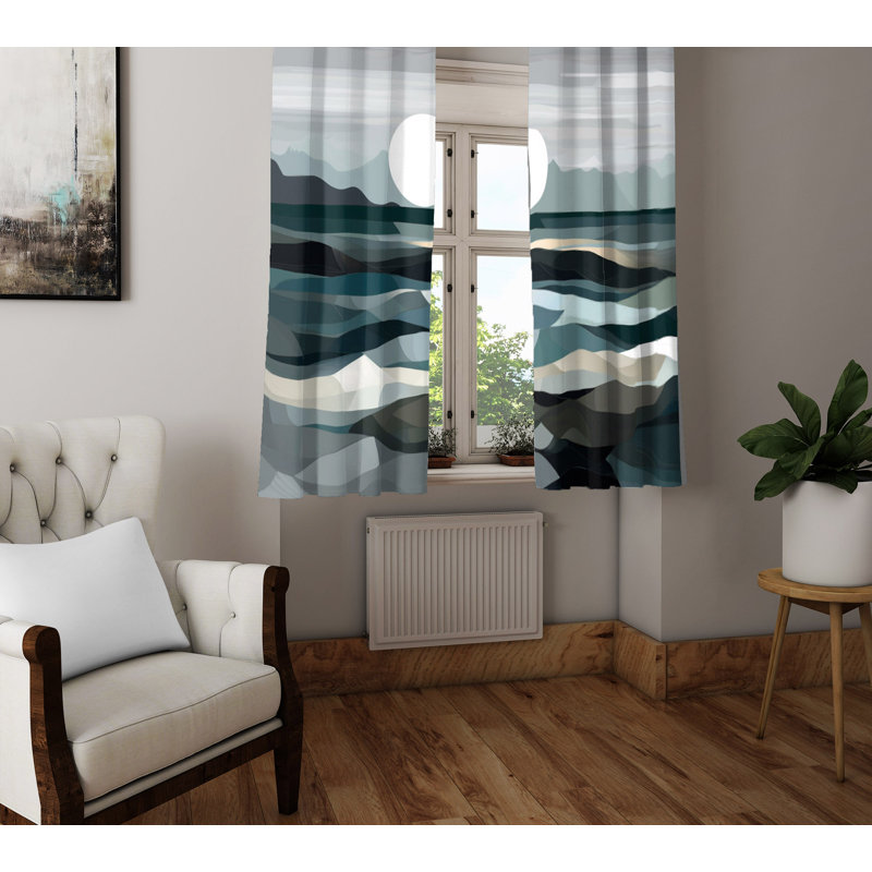 Paire de rideaux semi-transparents Cletus, L 40 po x L 52 po