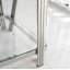 Table de bout carrée en acier inoxydable 20 po, double couche en verre trempé avec rangement dissimulé-1042777021